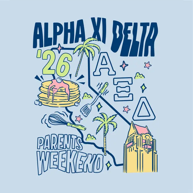 Alpha Xi Delta Whimsical Pancakes Parents Weekend Shirt