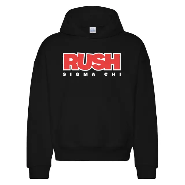 Sigma Chi Bold Red Text Rush Hoodie 2