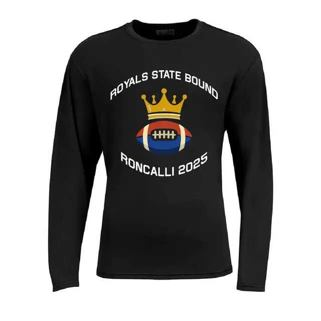 Roncalli Royals Crown and Football Game Day Shirt 2