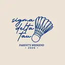 Sigma Delta Tau Bold Script with Shuttlecock Parent's Weekend Hoodie