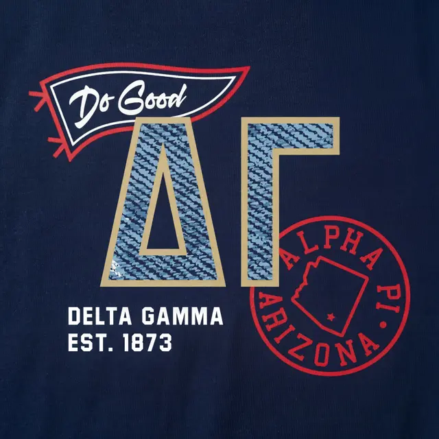 Delta Gamma Denim Inspired PR Shorts