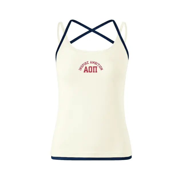 Alpha Omicron Pi Arched Lettering Graphic PR Tank 2