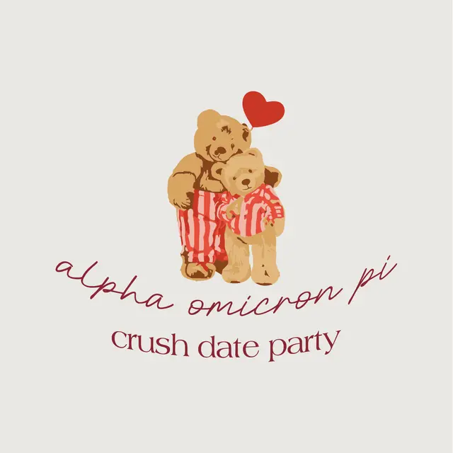 Alpha Omicron Pi Charming Bears Crush Date Party Hoodie
