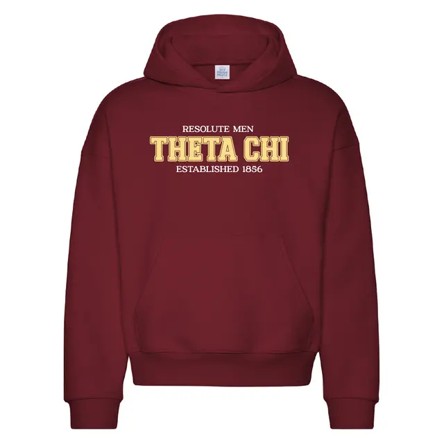 Theta Chi Bold Text Maroon PR Hoodie 2