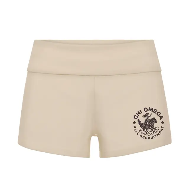 Chi Omega Cowboy Illustration Rush Shorts 2