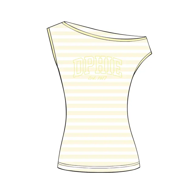 Delta Phi Epsilon Striped Lettering PR Shirt 2