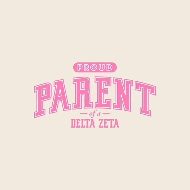 Delta Zeta Pink Block Text Parent's Weekend Sweater