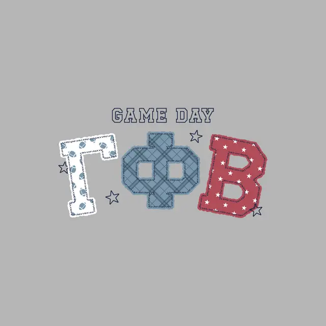Gamma Phi Beta Patchwork Letters Game Day Shirt