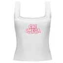 Chi Omega Checkered Text Bid Day Tank 2