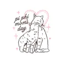 Pi Beta Phi Sweet Cat Illustration Mom's Day Crewneck