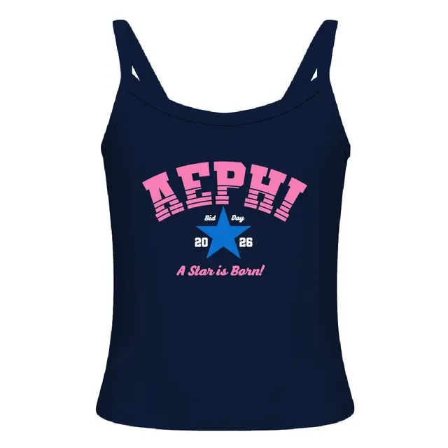 Alpha Epsilon Phi Curved Text Star Bid Day Tank 2