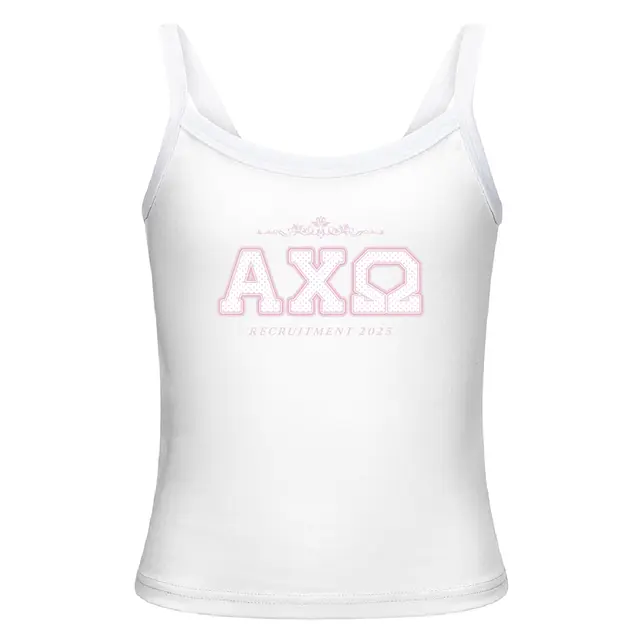 Alpha Chi Omega Ornate Pink Text Rush Tank 2