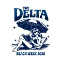 Delta Delta Delta Retro Beach Graphic Spring Break Shirt