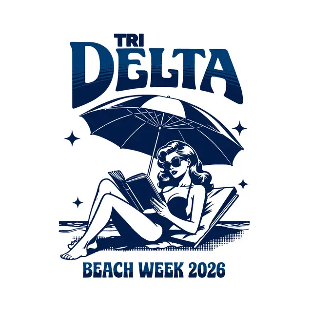 Delta Delta Delta Retro Beach Graphic Spring Break Shirt