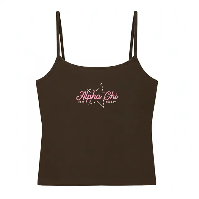 Alpha Chi Omega Dotted Star Text Bid Day Tank 2