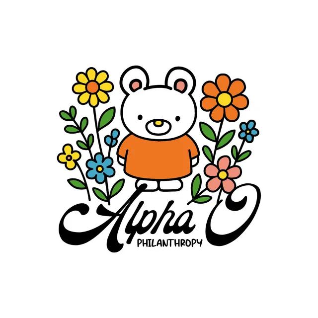 Alpha Omicron Pi Cute Bunny and Flowers Philanthropy Tank