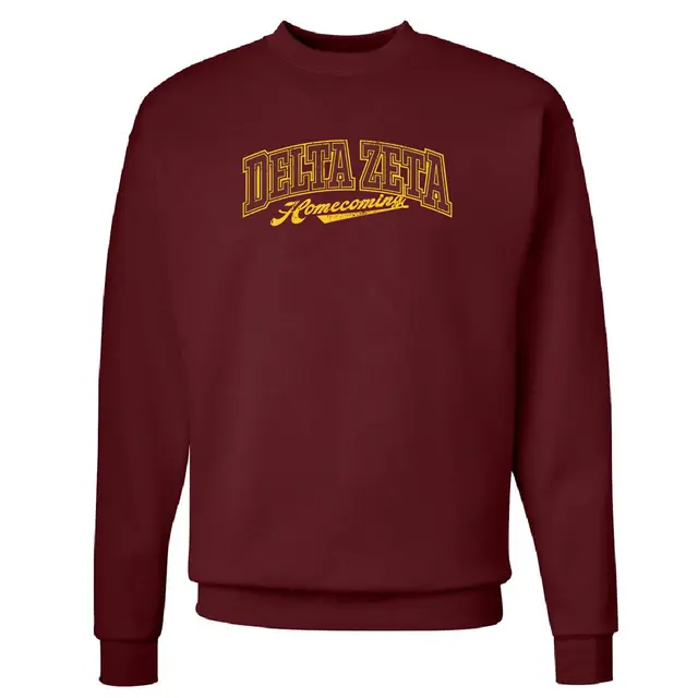 Delta Zeta Bold Gold Text Homecoming Crewneck 2