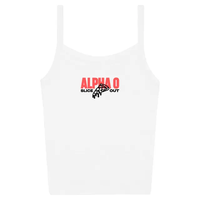 Alpha Omicron Pi Bold Text with Pizza Slice Philanthropy Tank 2