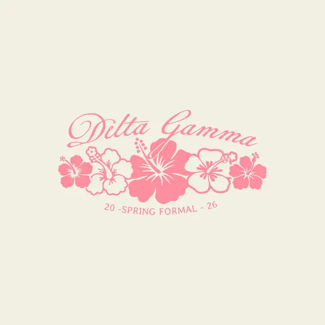 Delta Gamma Playful Hibiscus Floral Spring Formal Tank