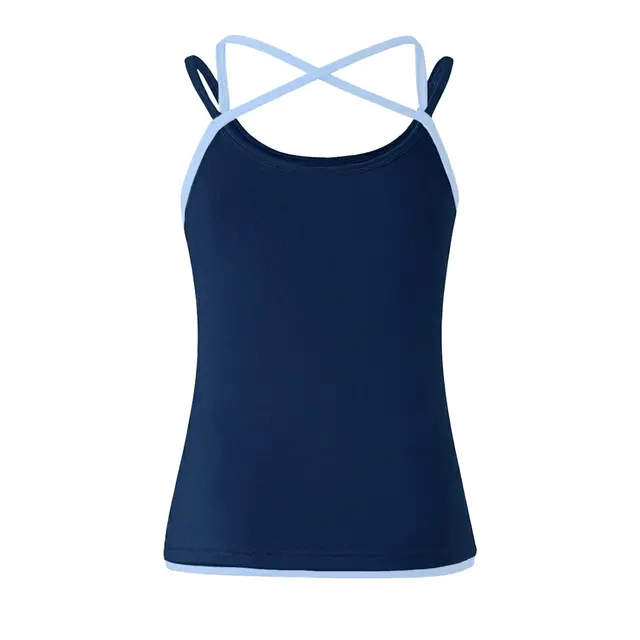 Fresh Prints FP124 Riley Halter Layered Tank Navy Light Blue mto Back