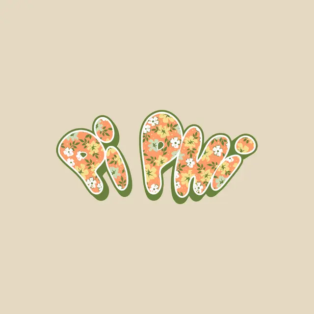 Pi Beta Phi Floral Text PR Shirt
