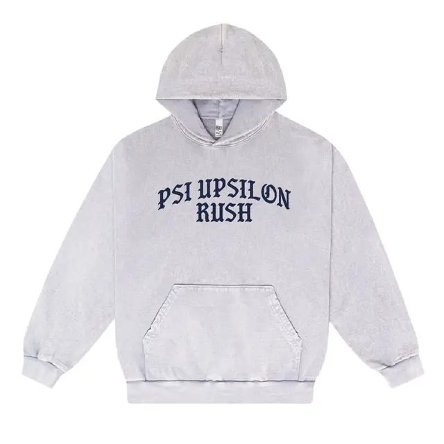Psi Upsilon Gothic Font Rush Hoodie 2