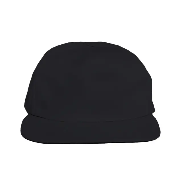 Los Angeles Apparel POLY COTTON TWILL 5 PANEL HAT rtwlsb500 Black Front