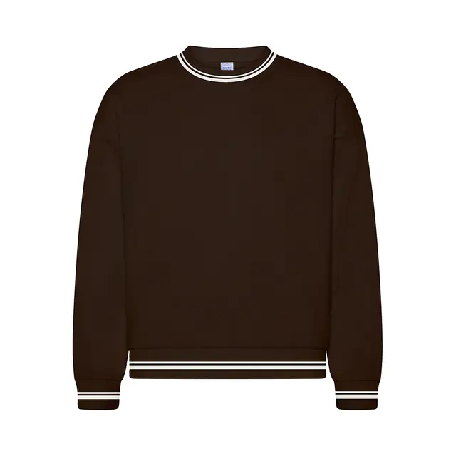 Fresh Prints Varsity Crewneck Dark Chocolate Front