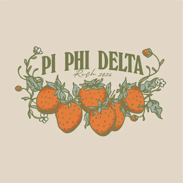 Pi Phi Delta Floral Strawberry Rush Hoodie