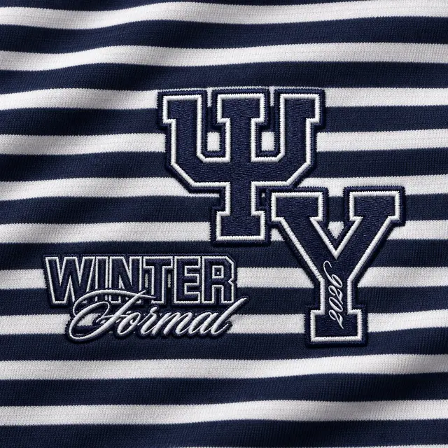 Psi Upsilon Striped Lettering Semi Formal Sweater