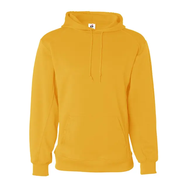 Customizable Badger Performance Fleece Hooded Sweatshirt 1454 Gold Front