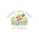 Chi Omega Bear and Flowers Game Day Shirt