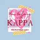 Kappa Kappa Gamma Pink Heart Text Recruitment Shirt