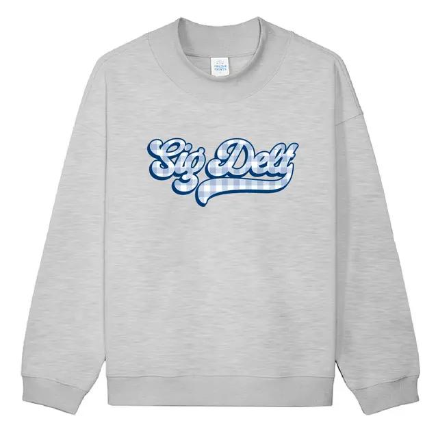 Sigma Delta Tau Gingham Text PR Crewneck 2