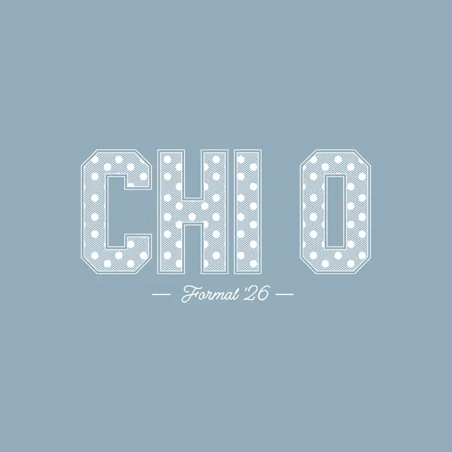 Chi Omega Polka Dot Text Formal Crewneck