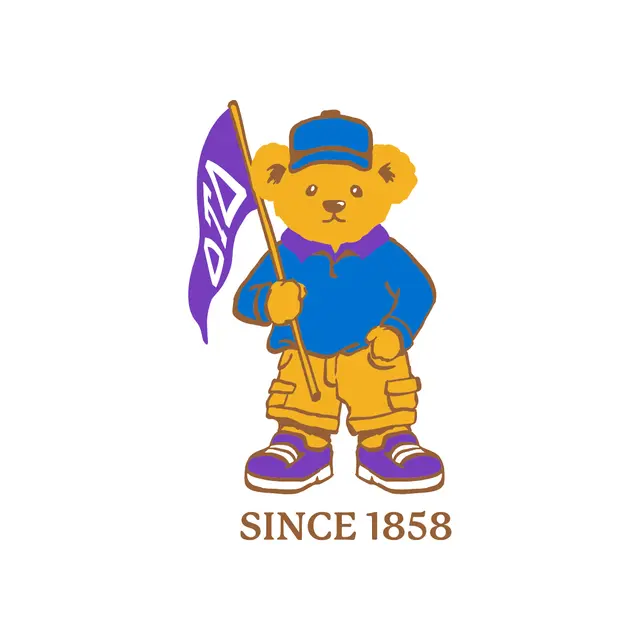 Delta Tau Delta Cheerful Bear with Flag PR Hoodie