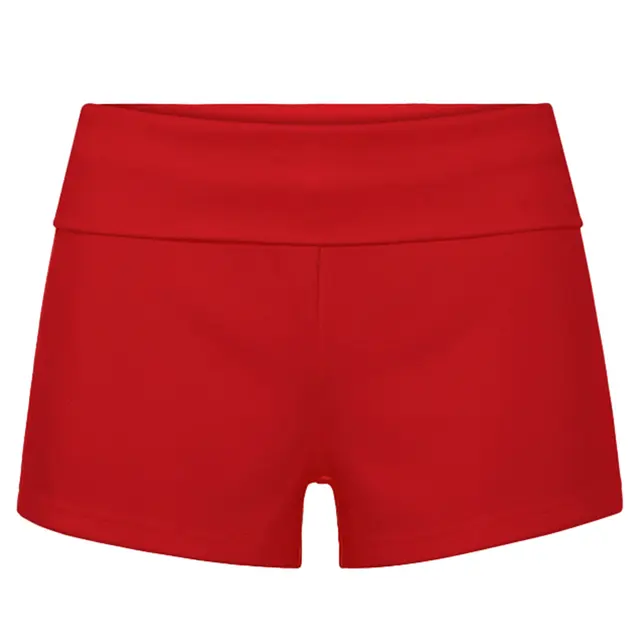 FP100 Lindsey Fold-over Lounge Shorts Crimson Front