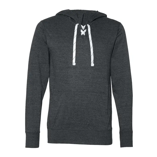 J America Adult Sport Lace Jersey Hood ja8231 Charcoal Heather Front