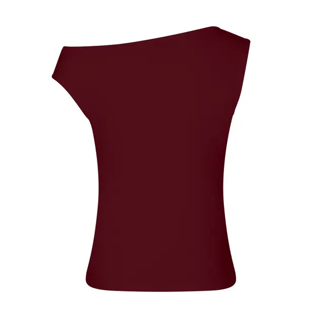 Off Shoulder Tank Burgundy Back