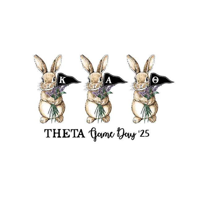Kappa Alpha Theta Bunny Trio Game Day Shirt
