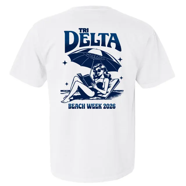 Delta Delta Delta Retro Beach Graphic Spring Break Shirt 2