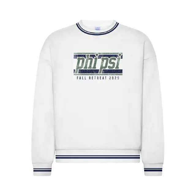 Phi Kappa Psi Distressed Block Text Fall Retreat Crewneck 2