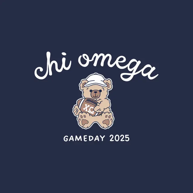 Chi Omega Football Bear Game Day Shirt
