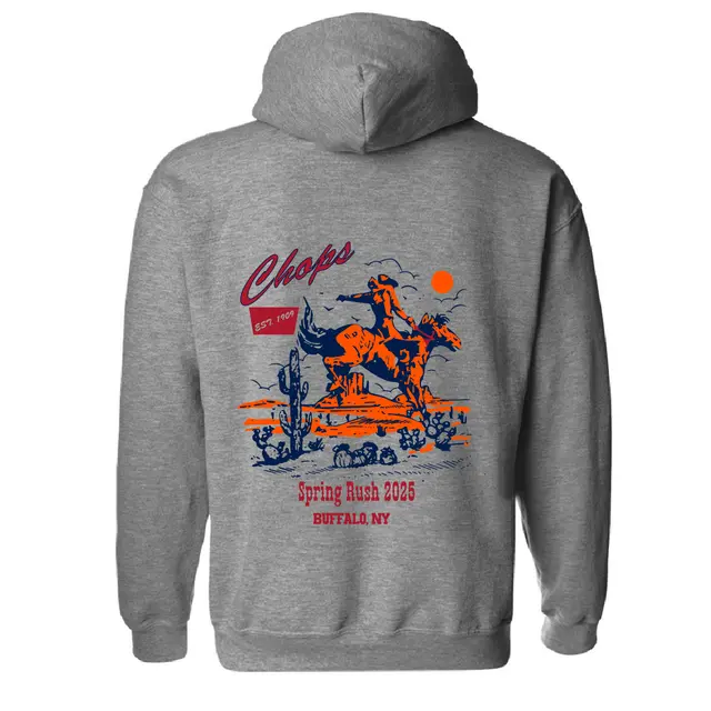 Cowboy in the Desert Drawing Spring Rush Hoodie Design for Lambda Chi Alpha