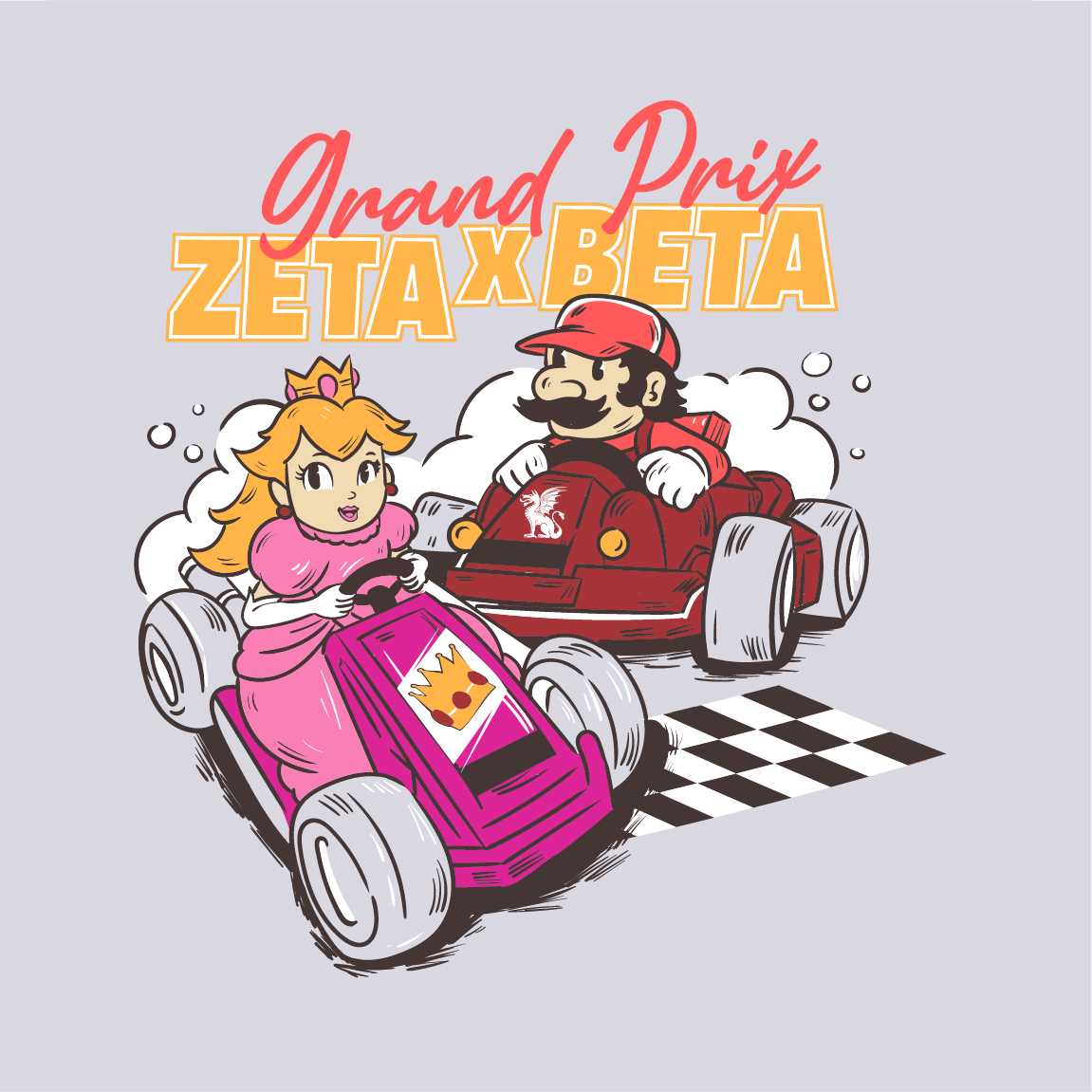 Zeta x Beta Cartoon Kart Racing Grand Prix Shirt | Fresh Prints