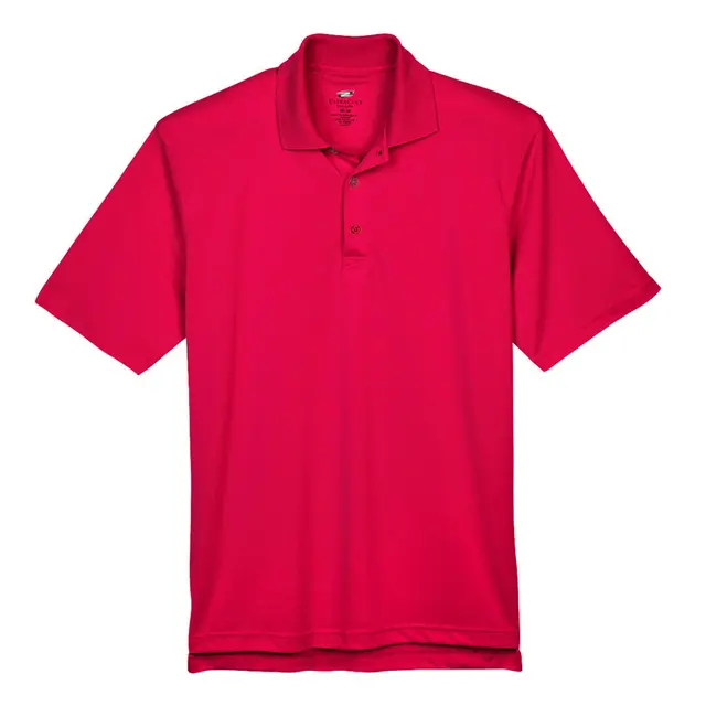 Customizable UltraClub Men's Cool & Dry Sport Polo 8405 Red Front