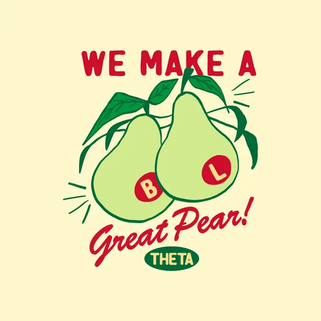 Kappa Alpha Theta Pear Illustration Big Little Reveal Tank