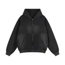 Tapstitch-Sunfade-Twoway-Zipper-Boxy-Fleece-Hoodie-Black-Front