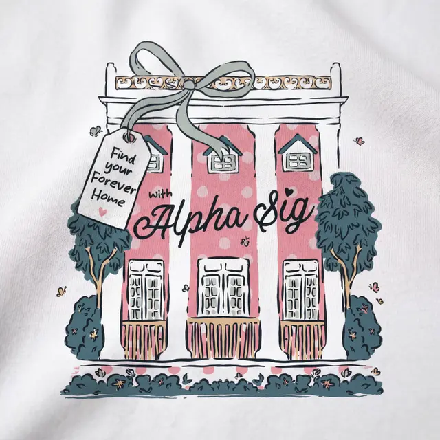 Alpha Sigma Alpha House Illustration Rush Shirt