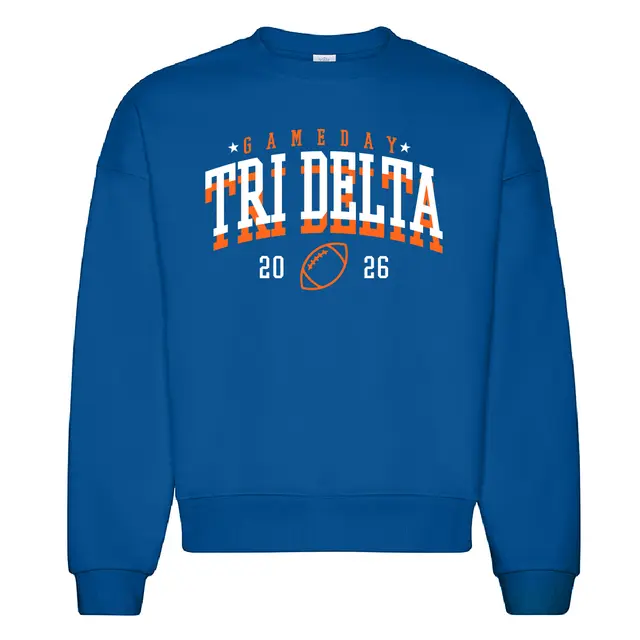 Delta Delta Delta Bold Football Game Day Crewneck 2